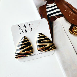 "Abby" Zebra Print Studs