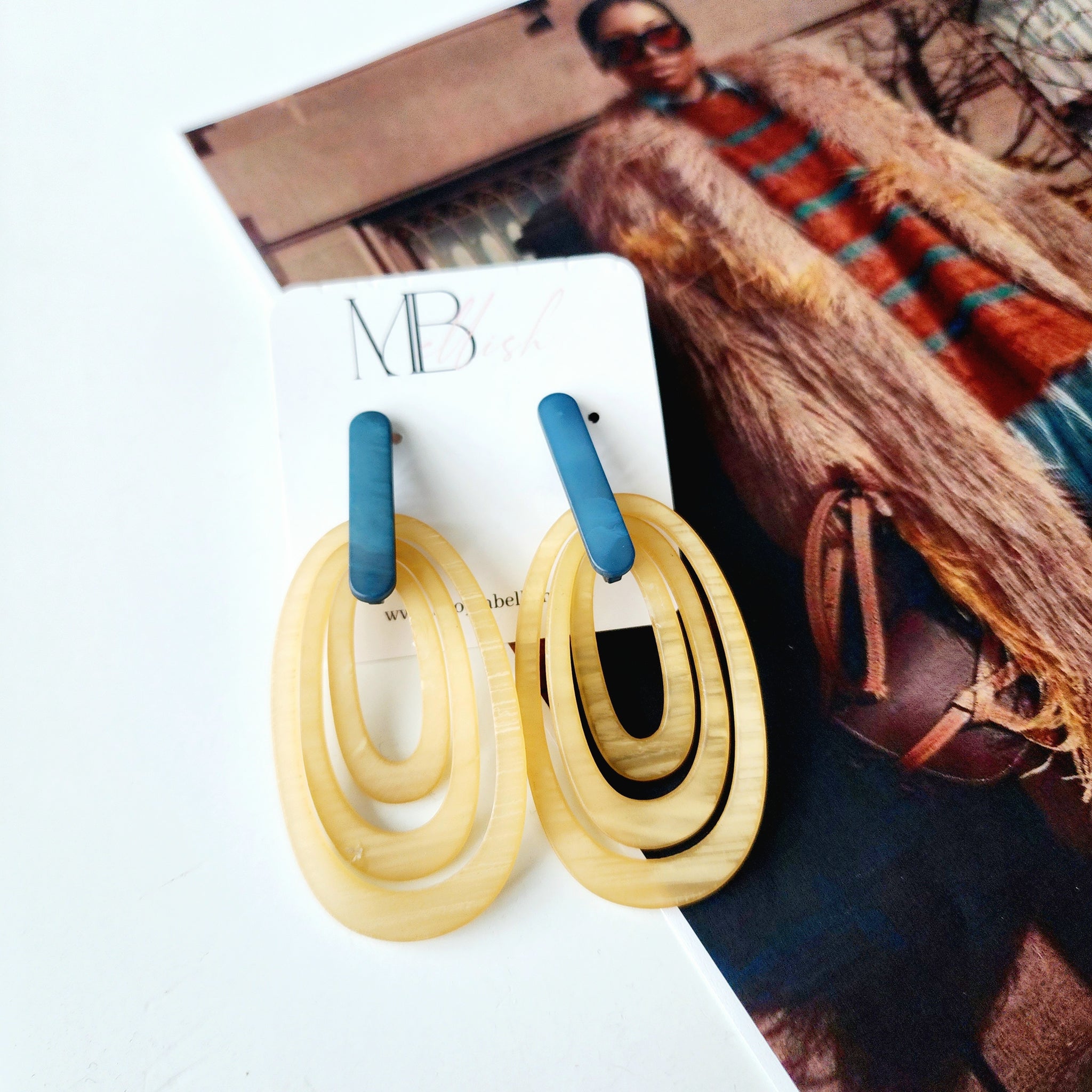 "Zuri" Oval Drop Earrings