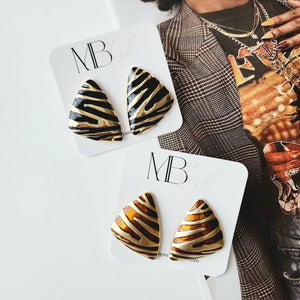 "Abby" Zebra Print Studs